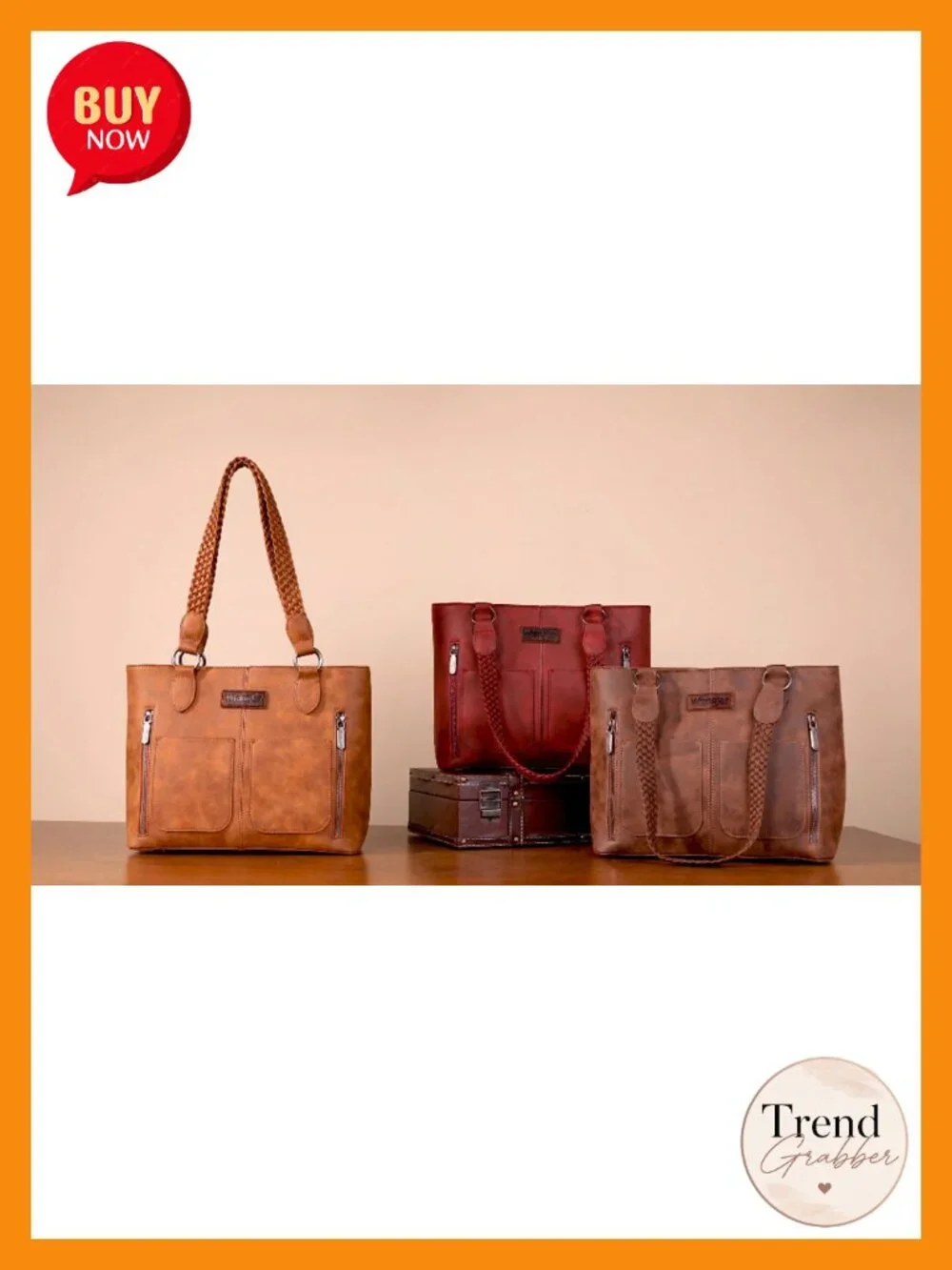 Distressed Tote Bag Multi Pockets Handbags Shoulder Bag Hobo Faux Leather